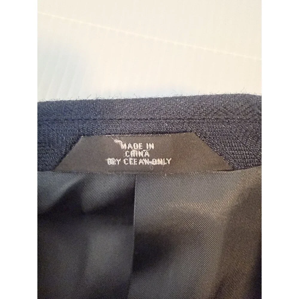 Haggar Black Label Mens 44L Navy 2‎ Button Blazer Silk Suit Jacket Sport Coat